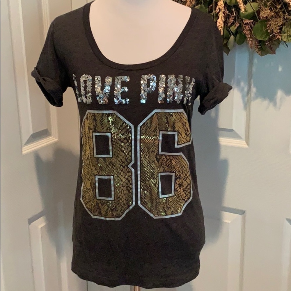 Victorias secret Pink gray t with sequins